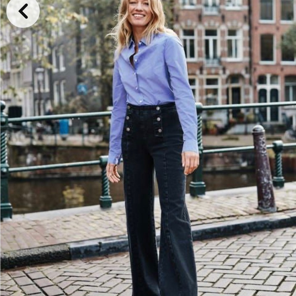 BODEN DENIM BLACK SAILOR PAINTS SZ 12